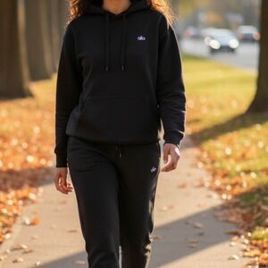 ALO Yoga Black Track Pants & Joggers Set